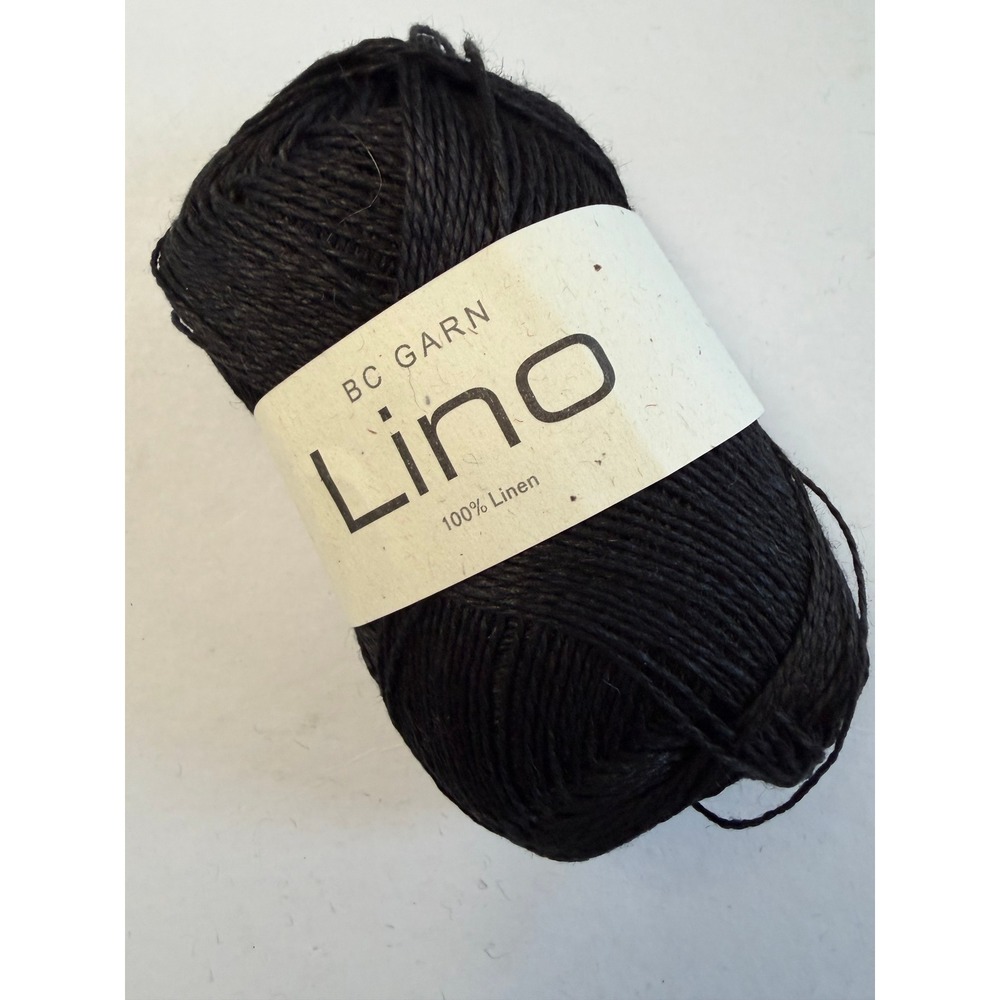 BC Garn Lino Yarn 50g Black 100% Linen Knitting Crochet Lace Weight